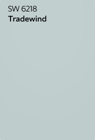 A color chip of SW 6218 Tradewind.