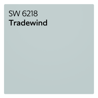 A color chip of SW 6218 Tradewind.