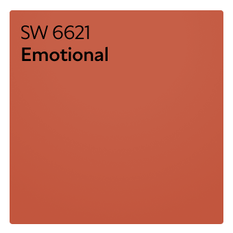 A color chip of SW 6621 Emotional.