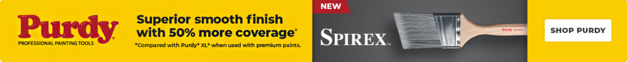 Purdy® Professional Painting Tools. New Sprirex™. Superior Smooth Finish with 50% More Coverage. Shop Purdy. *Compared with Purdy® XL® when used with premium paints.