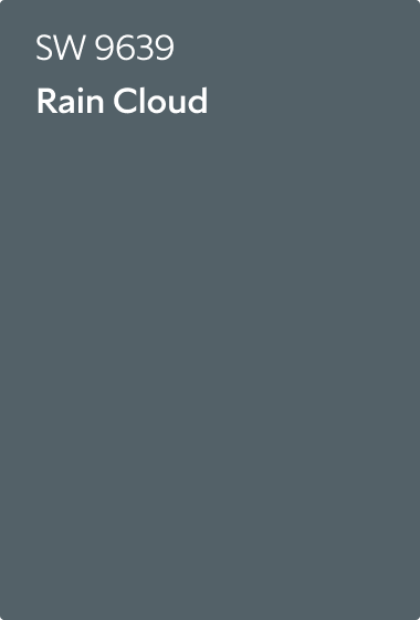 A Sherwin-Williams Color Chip for Rain Cloud SW 9639.