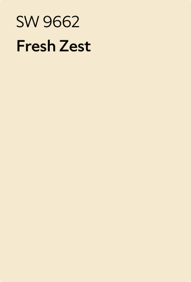 A Sherwin-Williams Color Chip for Fresh Zest SW 9662.