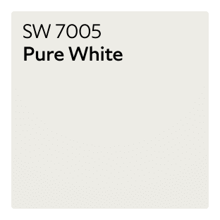 A Sherwin-Williams Color Chip for Pure White SW 7005.