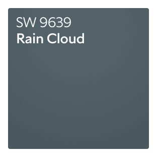 A Sherwin-Williams Color Chip for Rain Cloud SW 9639.