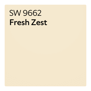 A Sherwin-Williams Color Chip for Fresh Zest SW 9662.