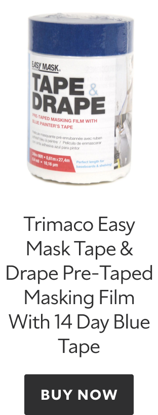 Trimaco Easy Mask Tape and Drape Pre-Taped Masking Film with 14 day blue tape. Buy now.