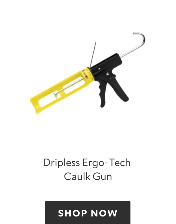 A yellow dripless ergo-tech caulk gun. Shop now.