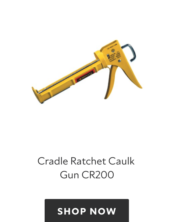 A yellow Cradle Ratchet Caulk Gun CR200. Shop now.