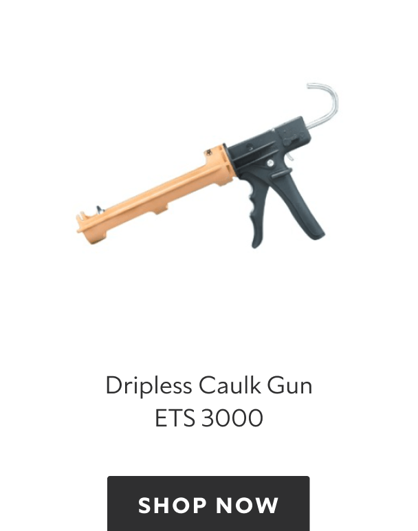 A tan dripless caulk gun ETS 3000. Shop now.