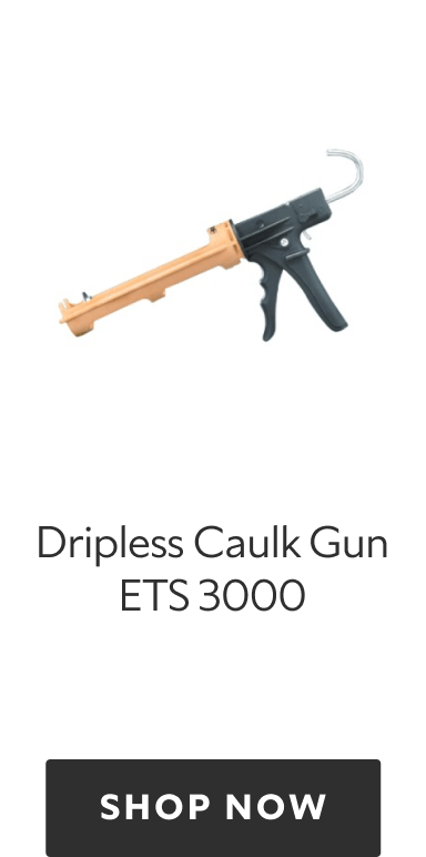 A tan dripless caulk gun ETS 3000. Shop now.