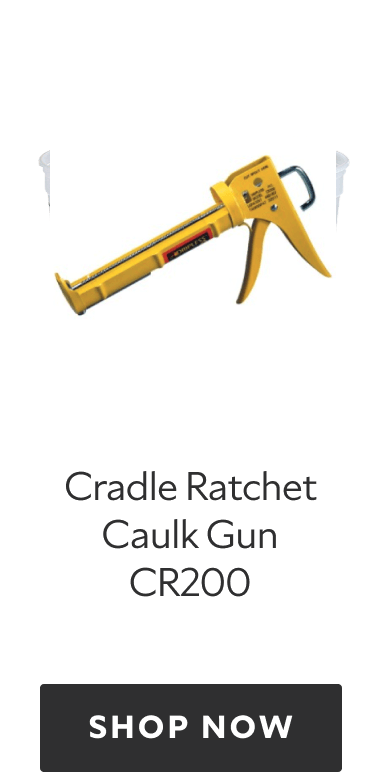 A yellow Cradle Ratchet Caulk Gun CR200. Shop now.