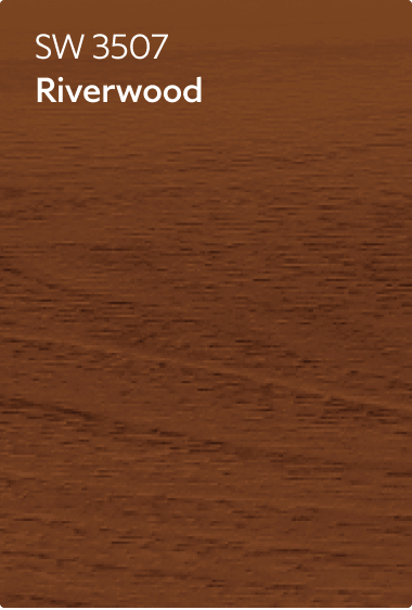 A stain color chip for Riverwood SW 3507.