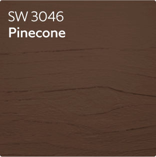 A stain color chip for Pine Cone SW 3046.