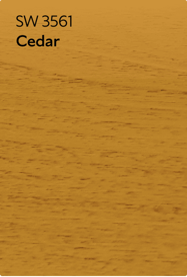 A stain color chip for Cedar SW 3561.