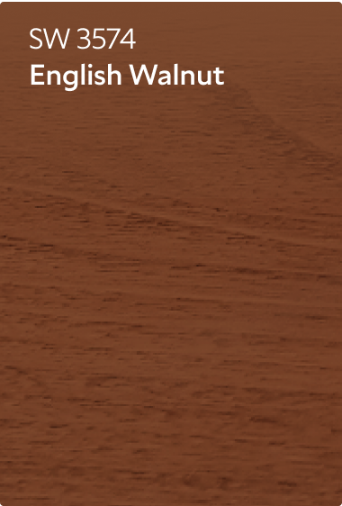 A stain color chip for English Walnut SW 3574.