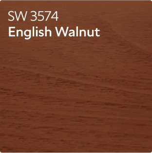 A stain color chip for English Walnut SW 3574.