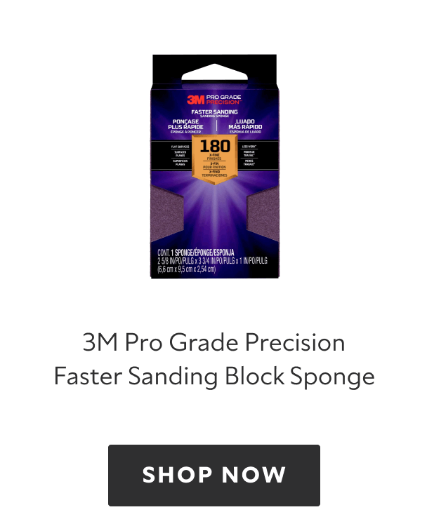 3M Pro Grade Precision Faster Sanding Block Sponge, shop now.