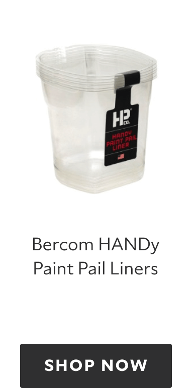 A clear Bercom HANDy Paint Pail Liner.
