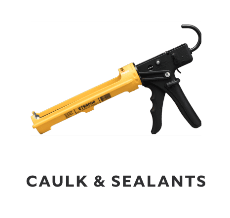 Caulk and sealants. A yellow and black caulk gun.