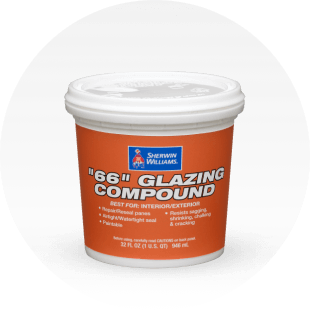 Container of Sherwin-Williams "66" Glazing Compound.