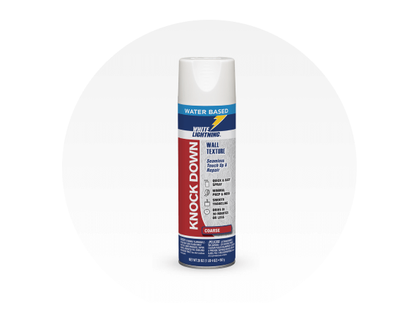 White Lightning Knock Down water based wall texture.
