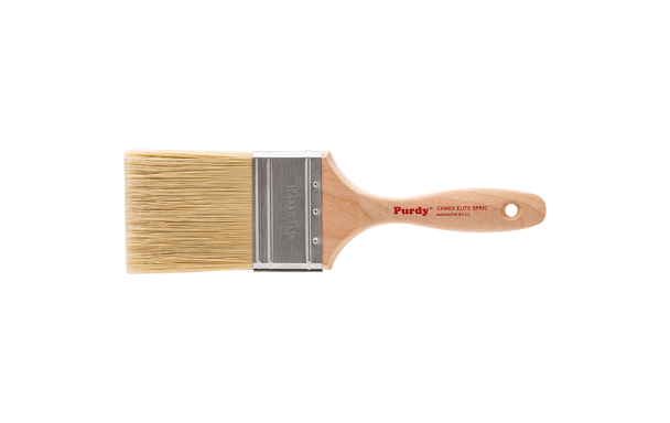A wood handle Purdy paint brush.