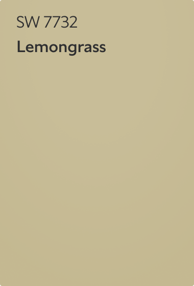 Sherwin Williams 7732 Lemongrass Color Chip.