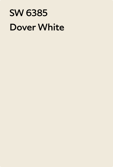 Sherwin Williams 6385 Dover White Color Chip.