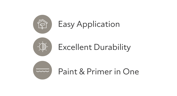 Duration key features including easy application, excellent durability and paint and primer in one.