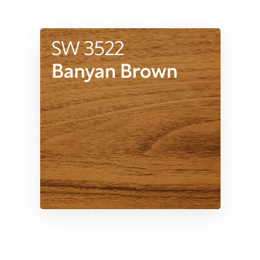 A color chip for SW 3522 Banyan Brown.