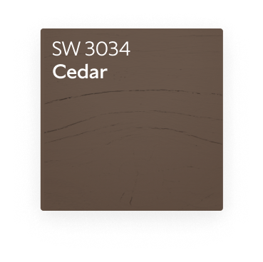 A color chip for SW 3034 Cedar.