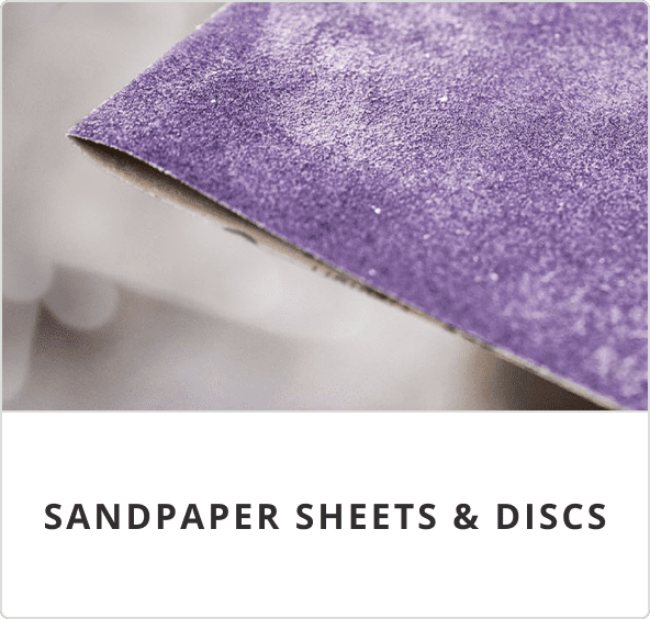 Sandpaper sheets and discs.