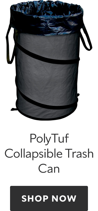 PolyTuf Collapsible Trash Can. Shop Now.