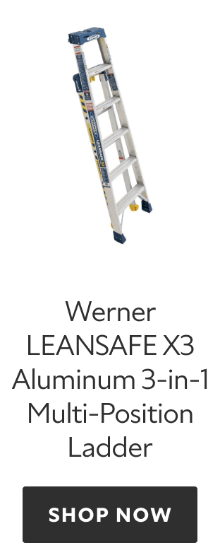 Werner Leansafe x3 Aluminum 3 in 1 Multi-Position Ladder, shop now.