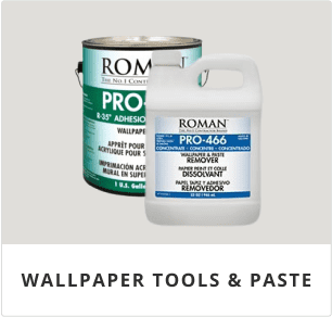 Sherwin-Williams wallpaper tools and paste products.