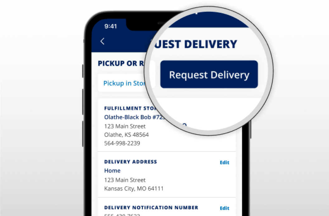 The free delivery section of the Pro App.