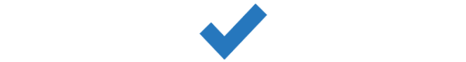 A blue check mark.