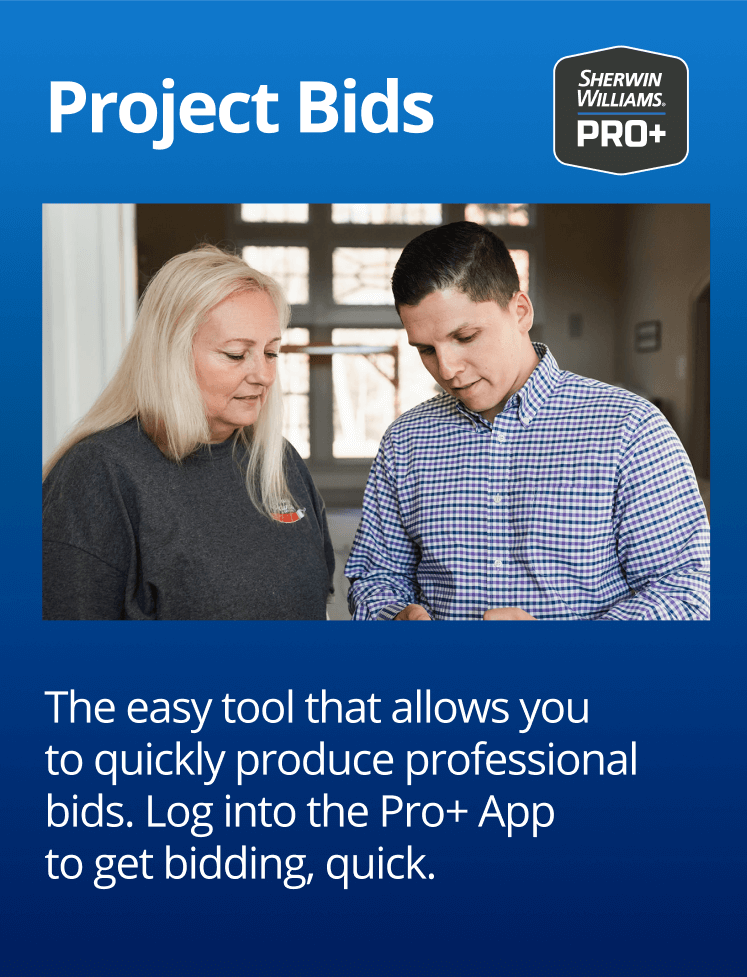 Project Bids. The easy tool that allows you to quickly produce professional bids. Log into the PRO+ App to get bidding, quick.