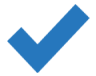 A blue check mark.
