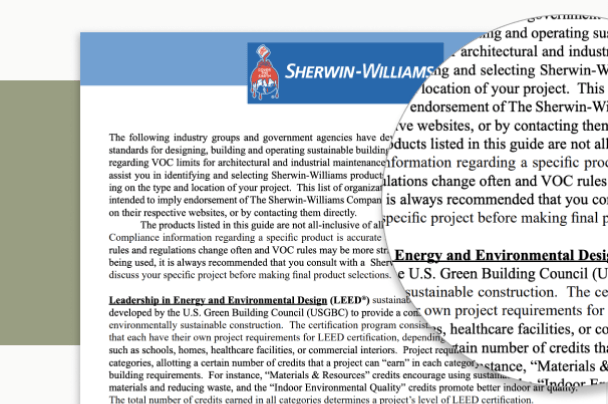 A document example with a section magnified.