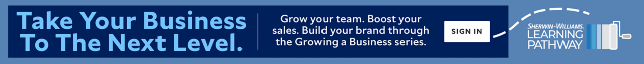 Take your business to the next level. Grow your team. Boost your sales. Build your brand through the Growing a Business series. Sign in. Sherwin-Williams Learning Pathway.