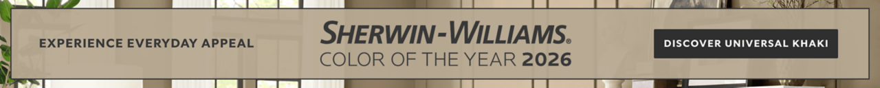 Experience everyday appeal. Sherwin-Williams Color of the Year 2026. Discover Universal Khaki.