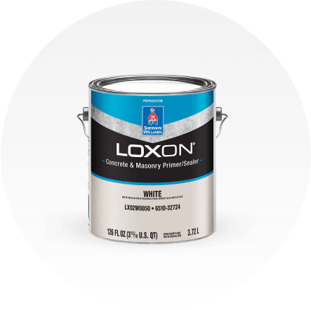 A can of Loxon Concrete and Masonry Primer/Sealer.
