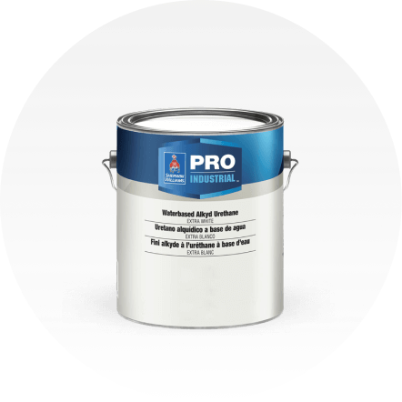 A can of Pro Industrial Waterbased Alkyd Urethane.