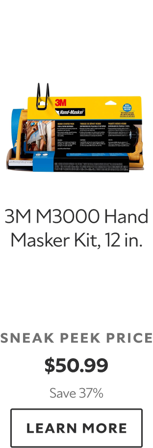 3M M3000 Hand Masker Kit, 12 in. Sneak peek price $50.99. Save 37%. Learn more.