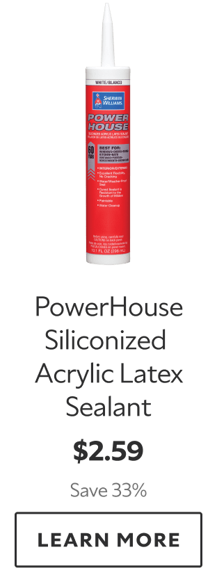 PowerHouse Siliconized Acrylic Latex Sealant. $2.59. Save 33%. Learn more.