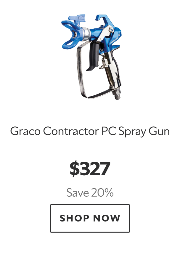 Graco Contractor PC Spray Gun. $327 Save 20%. Shop Now.
