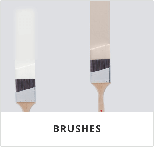 Two brushes side-by-side dragging a line of color down an interior wall.