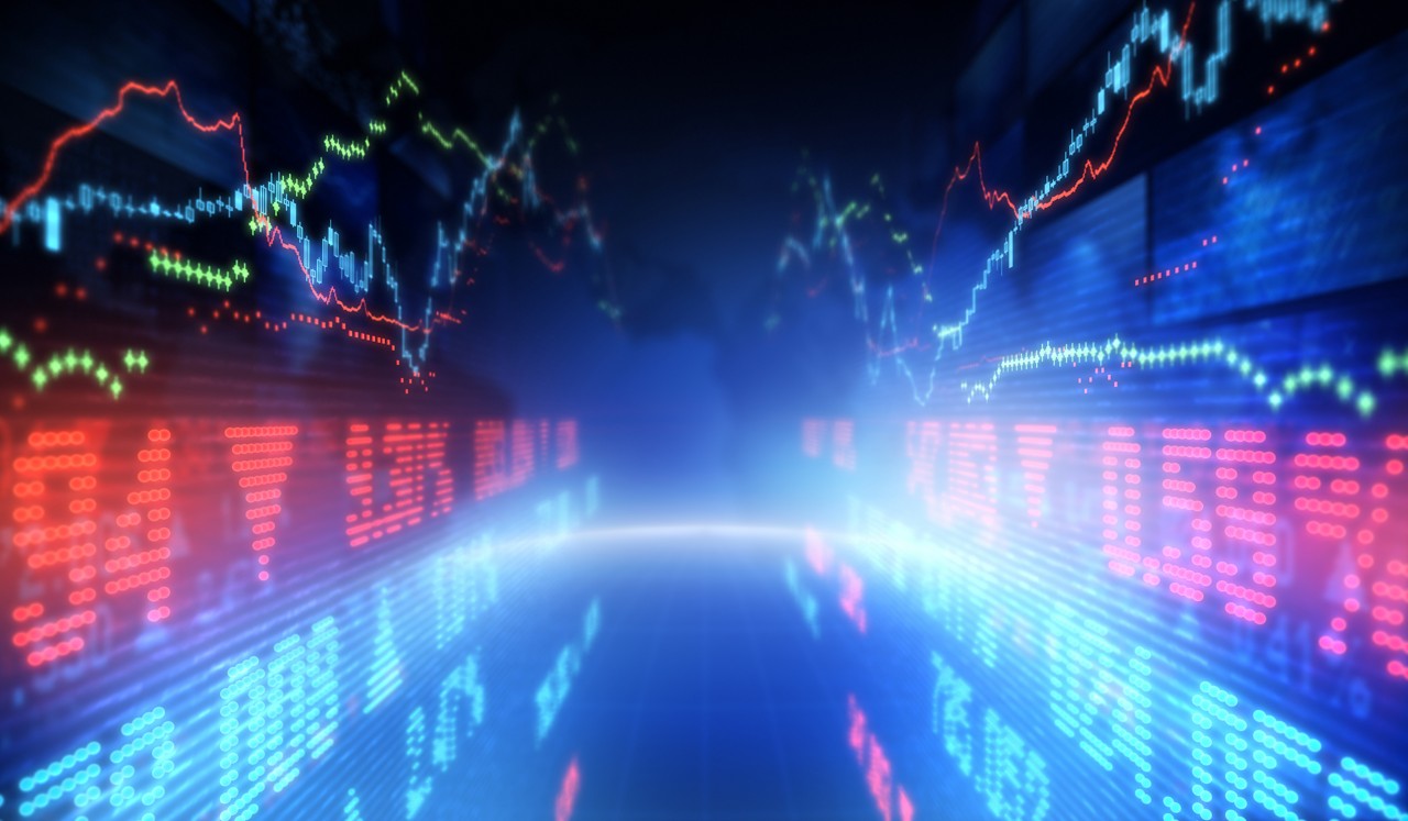 Finance symbols of stock market