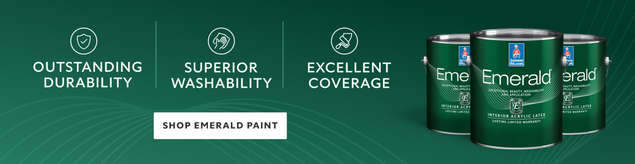 Outstanding Durability, Superior Washability, Excellent Coverage. Shop Emerald Paint. 